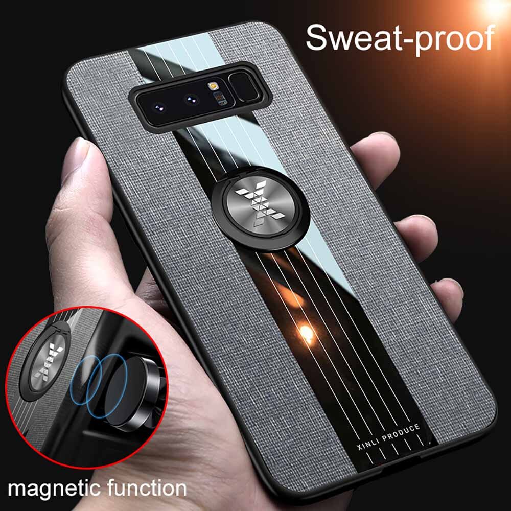 LEEWINDA For Samsung Galaxy Note 8 Phone Case, Leather Armor Cases Ring bracket Cover Shell