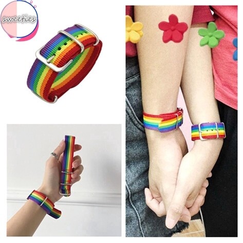 sanhe Korea Unique couple Rainbow Bracelet For Girls Colorful Compilation Girlfriends bracelet Jewelry Adjustable