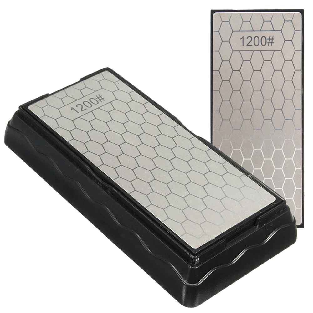 Honeycomb Type Whetstone Diamond Sharpener Double-Side Diamond Sharpening Stone #400/#600/#1000/#1200 Grit Cutter Chisel Planer Kitchen Grit Chef Cutlery Blades Grinding w/ Anti-skid Base