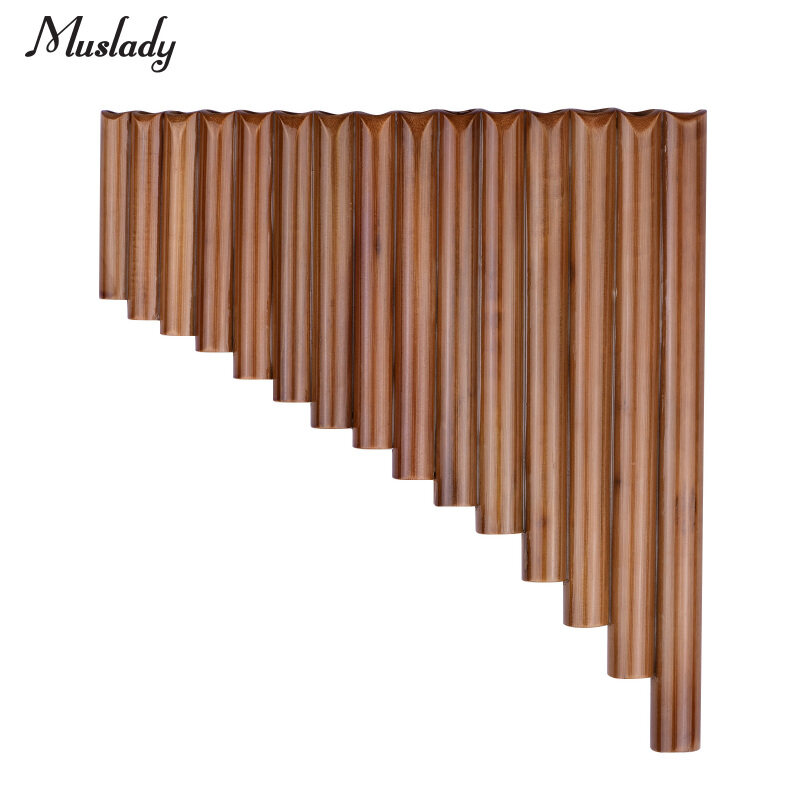 Muslady 15 Ống Chảo Sáo Ống Chảo Chìa Khóa G Panpipes Tre Tự Nhiên Dụng Cụ Gió Gỗ Truyền Thống Trung Quốc Với Túi Carry