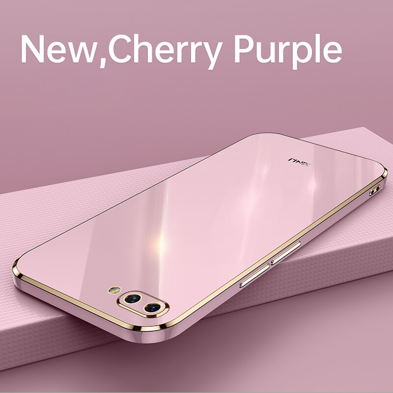 AnDyH Ốp Điện Thoại Mạ Cho OPPO A3S A12E Realme C1 Ốp Bảo Vệ Máy Ảnh Chính Xác Ốp Viền Thẳng Sang Trọng