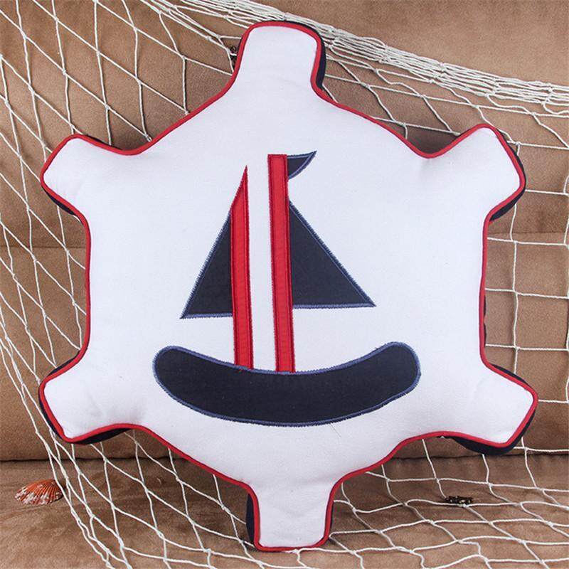 Mediterranean Style Back Cushion Rudder Shape Throw Pillow Sofa Seat Car Home Decor Child Birthday Gift 45x45cm