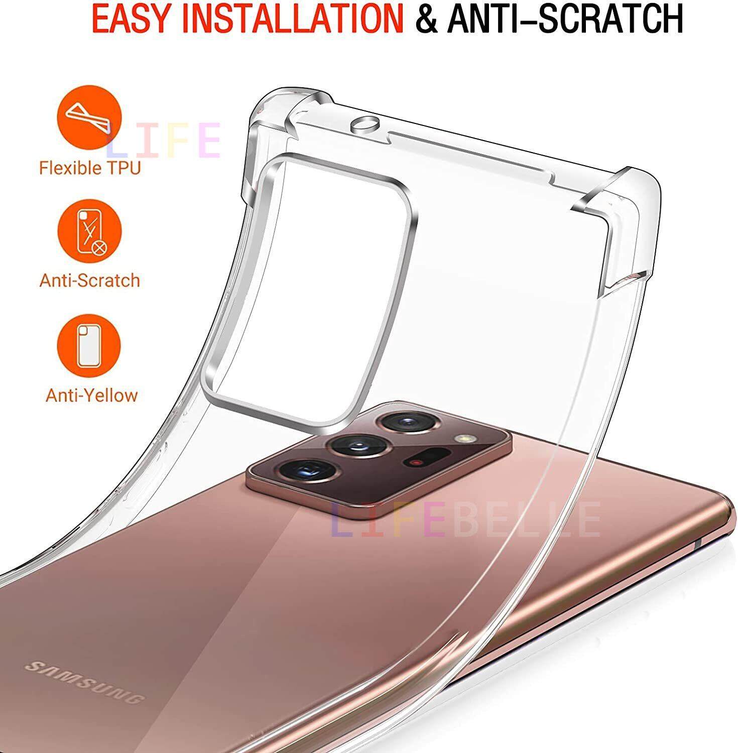 Lifebelle vỏ cho Samsung Galaxy S25 24 23 22 21 20 siêu Lưu ý 20 siêu note10 Lite Lưu ý 20 10 9 8 S10 Lite trường hợp, [Bảo vệ quân đội] [nhẹ] với vỏ chống sốc bảo vệ điện thoại hấp thụ sốc mềm ốp điện thoại TPU rõ ràng