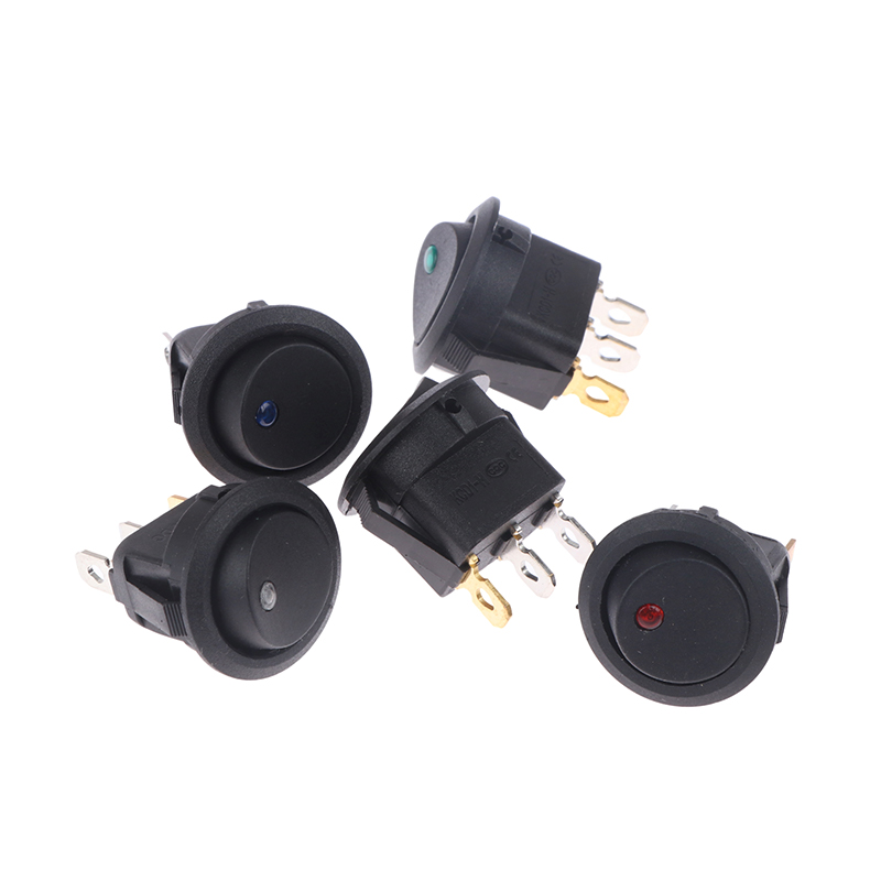 MREDL 20A 12V DC Waterproof Rocker Switch LED Dot Light Car Boat Round ON OFF Switch