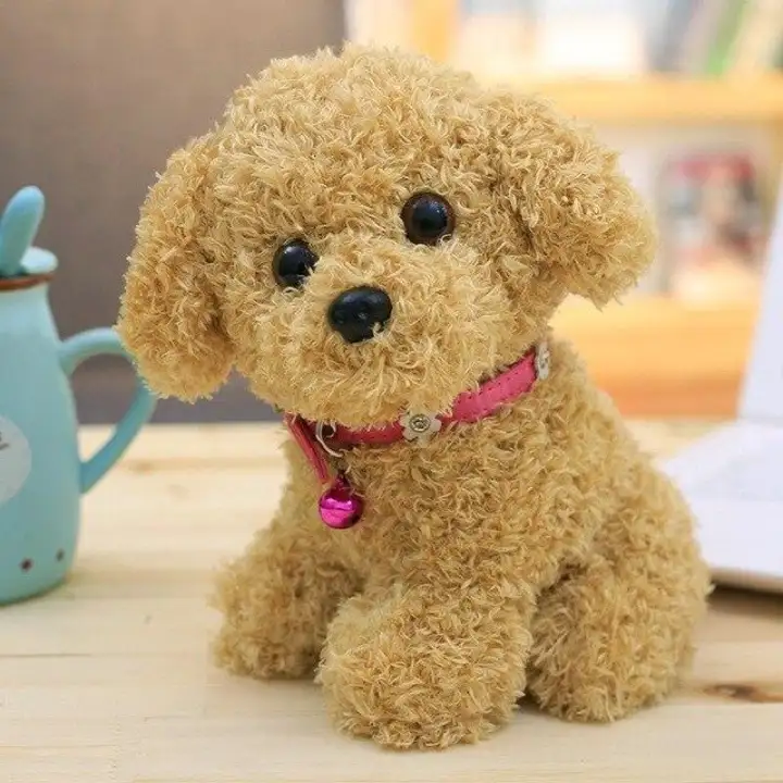 Ig 1 Pc 22 Cm Lucu Boneka Anjing Dengan Bell Mainan Mewah Lumbut