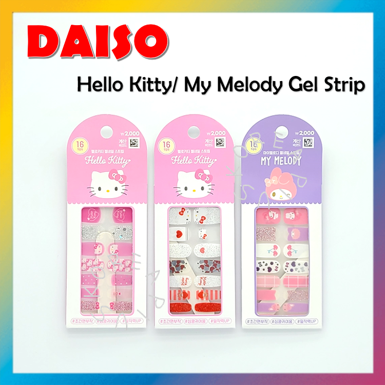 [Daiso] Hello Kitty/dải móng gel My Melody 16P