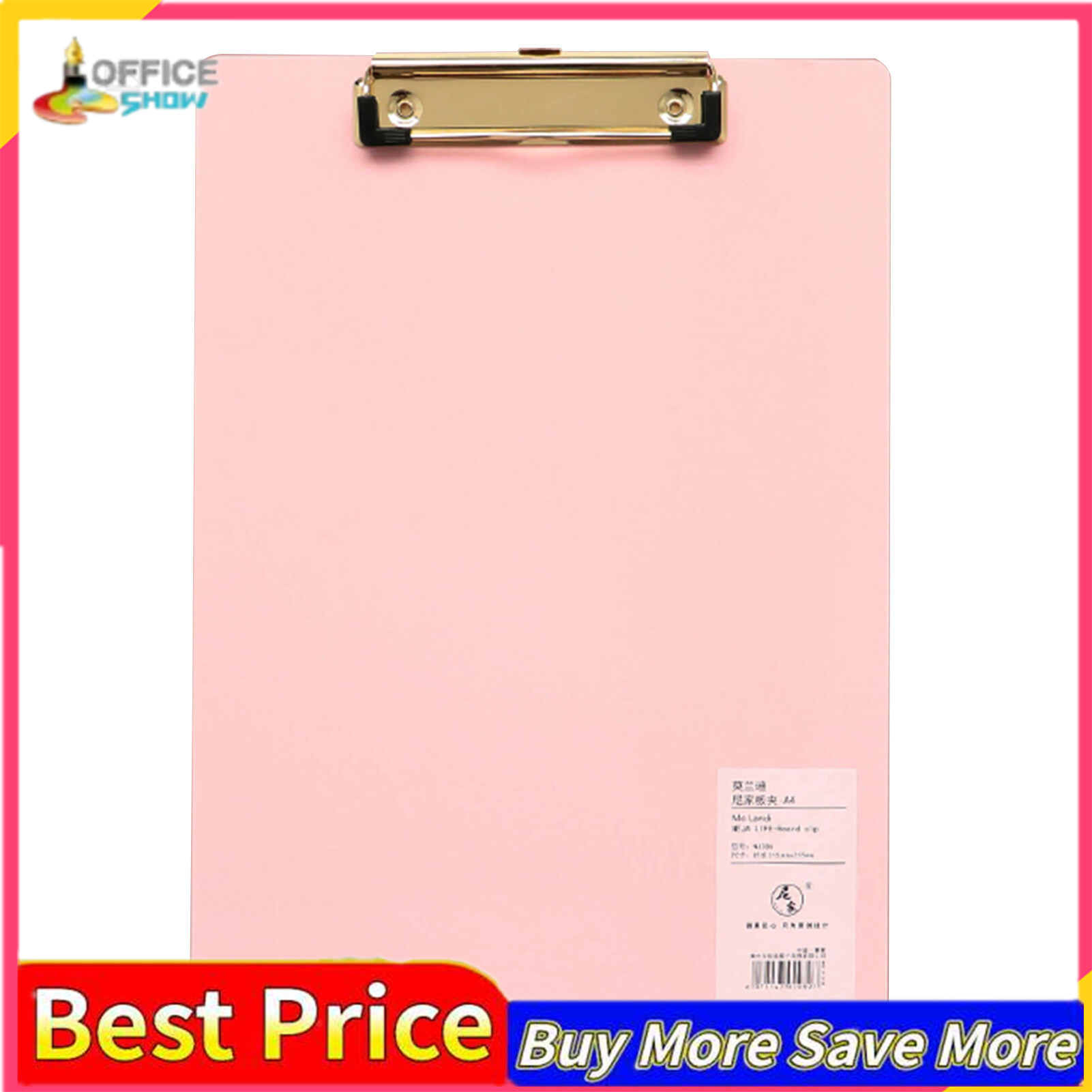 A4 Plastic Clipboard Hardboard Writing Pad Profile Clip with Hanging Hole for Students School Office