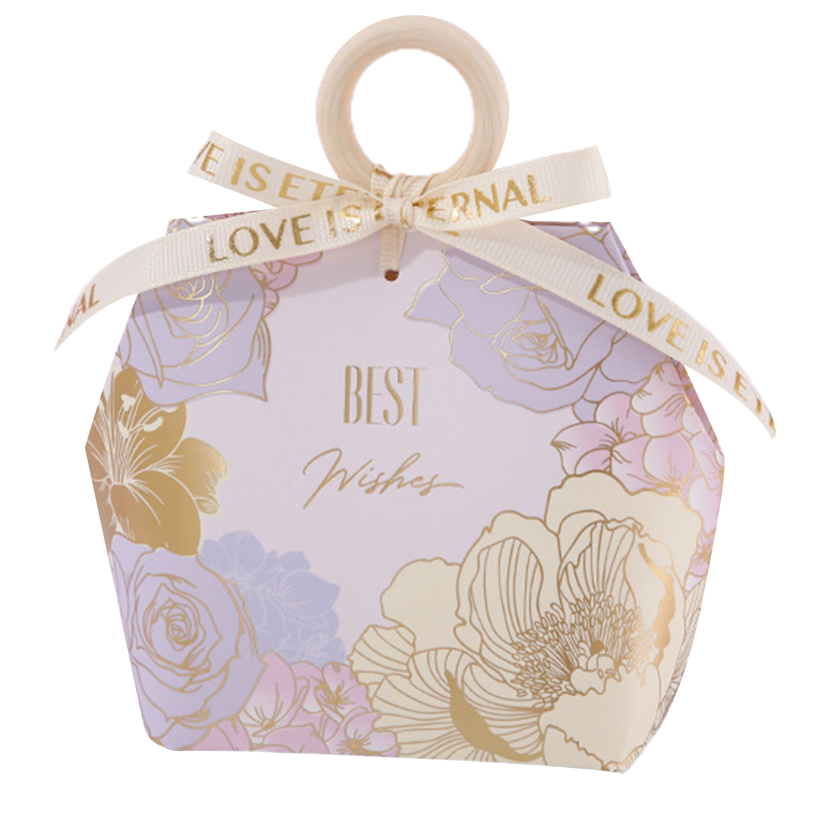 【Gift decoration】1 Set Nice-looking Candy Box Handle Design Paper Flower Pattern Gifts Storage Case for Wedding