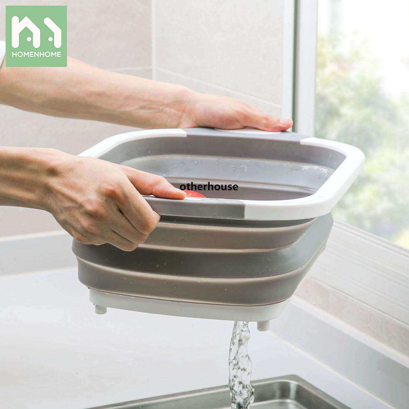 Homenhome Bồn Rửa Bát Giỏ Đựng Đồ Nhà Bếp Bằng Nhựa Có Thể Gập Lại Giỏ Trái Cây