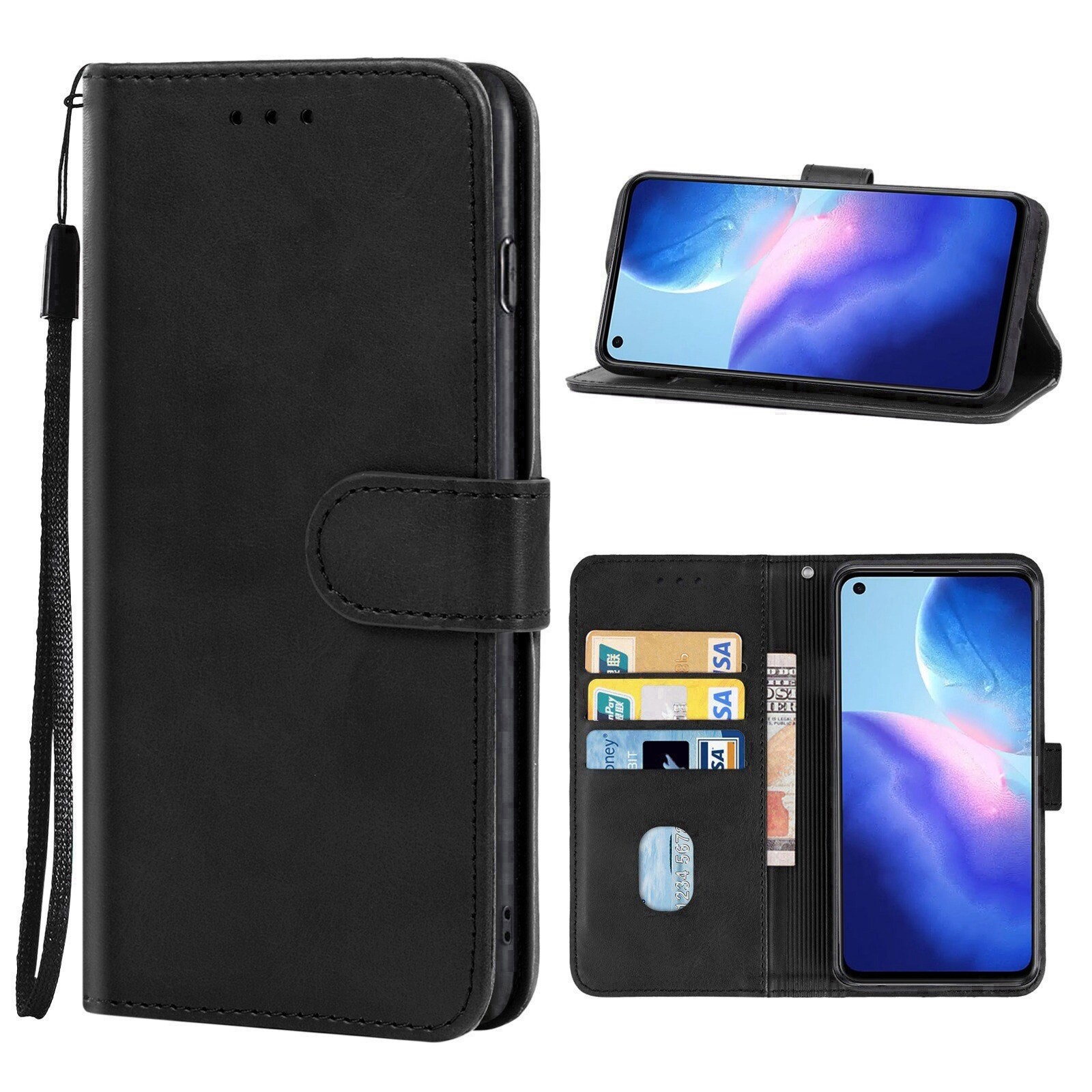 Leather phone case for oppo reno5 4g