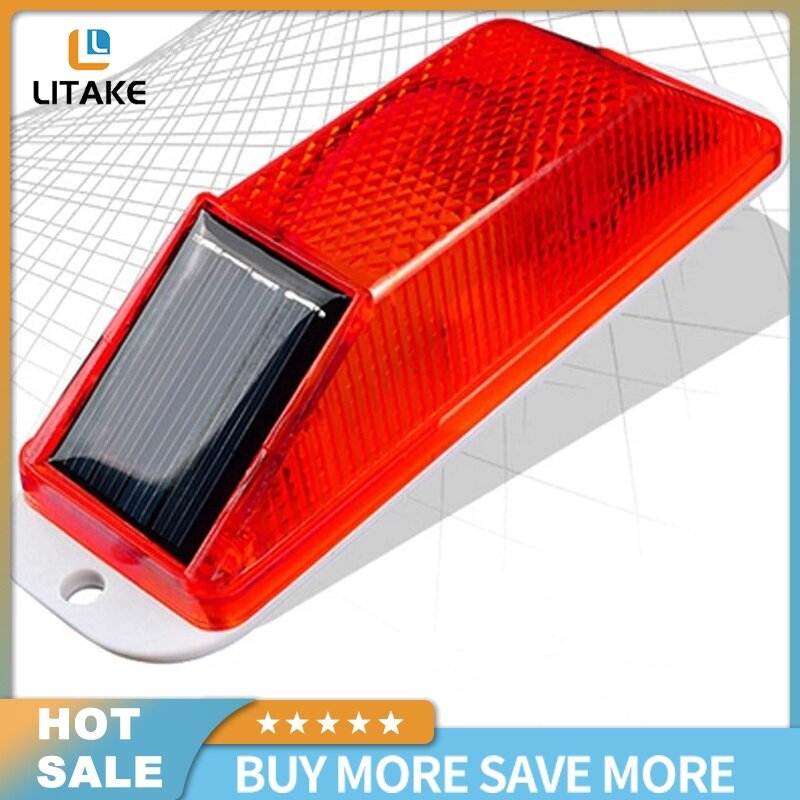 Litake【ready stock】Solar Strobe Warning Light Outline Safety Traffic Night Warning Flashlight Beacon Barricade Construction Obstacle Flashing Light