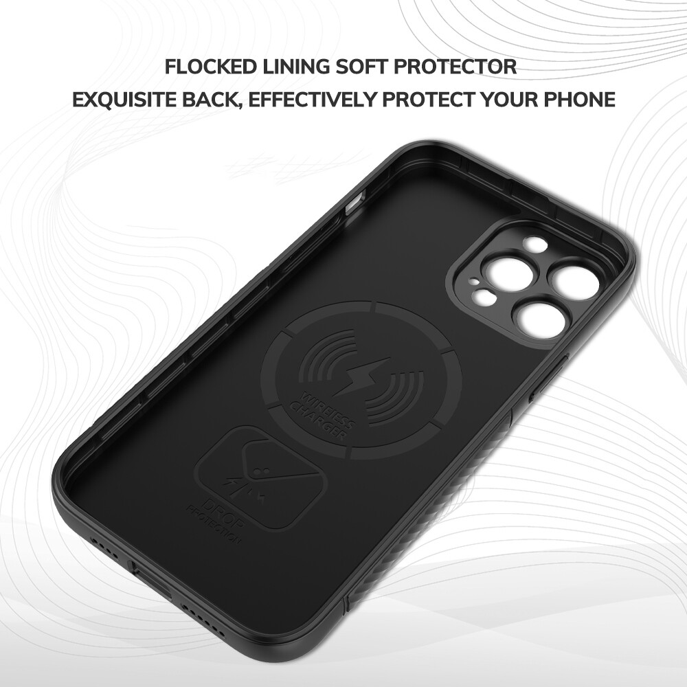 Shockproof Soft Case for Apple iPhone 13 / iPhone 13 Pro / iPhone 13 Pro Max BIBERCAS Full Protection Back Cover Wave Casing with Kickstand