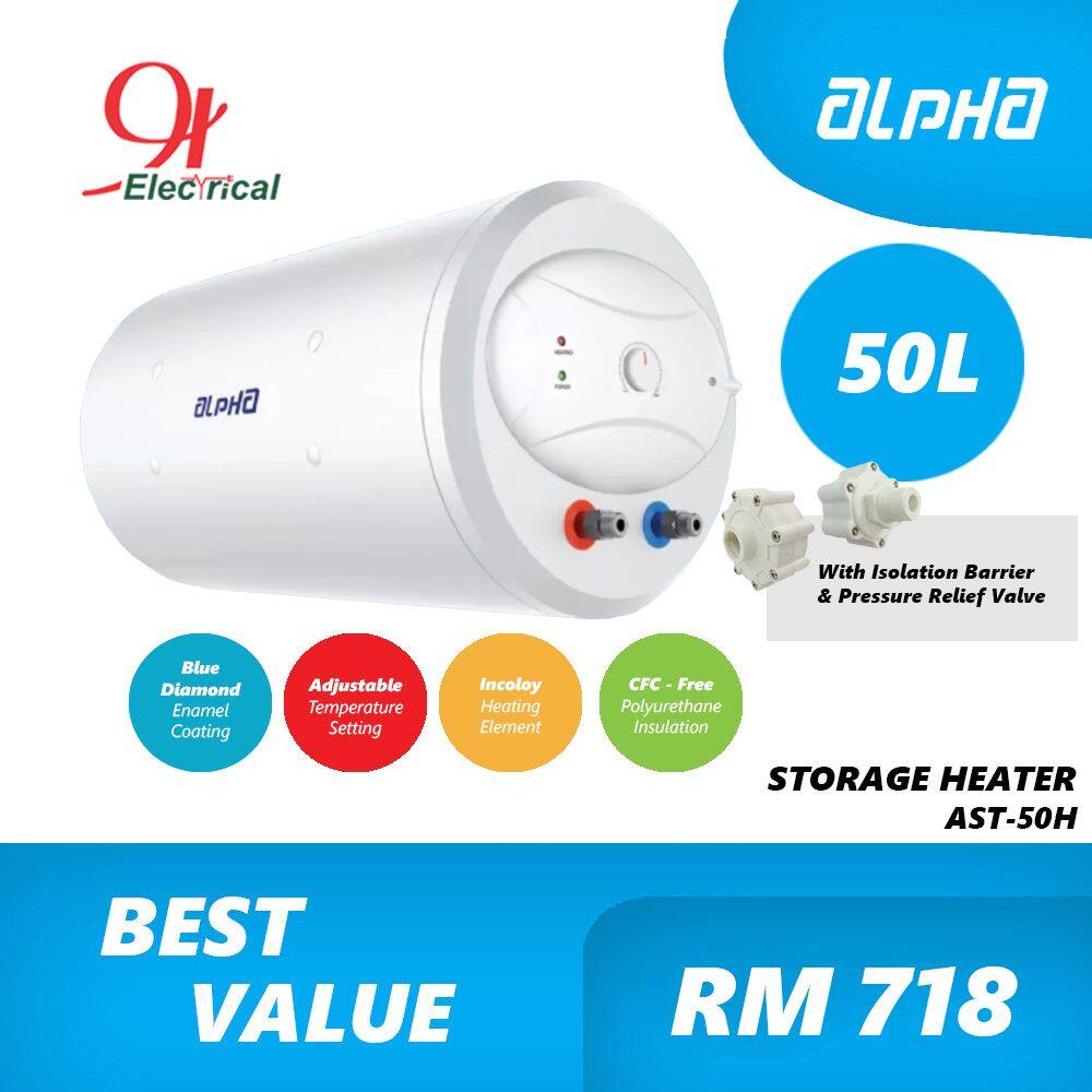 ALPHA 50L HORIZONTAL STORAGE WATER HEATER AST50H Lazada