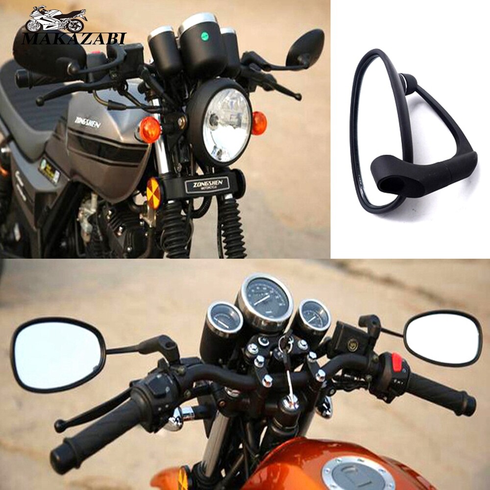8/10mm Motorcycle Rearview Side Mirror Round Retro Modified