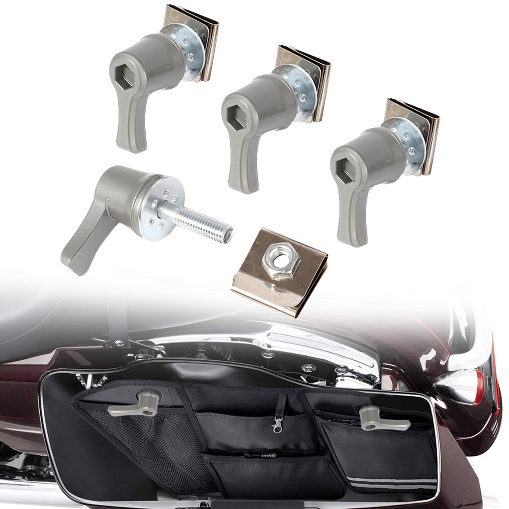 WDCOOL Universal Saddlebag Lever Lock Bolts & Nuts Kit for Harley Accessories