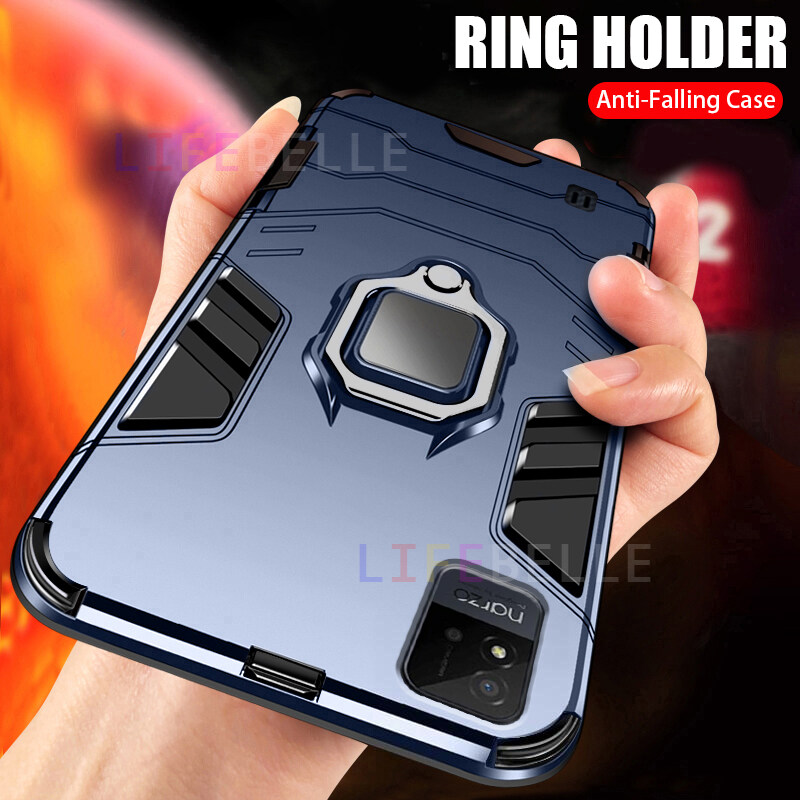 LIFEBELLE Ốp Cho Realme Narzo 50i Ốp Điện Thoại Áo Giáp Chống Sốc Ốp Lưng Cứng Cao Su Silicon TPU Mềm Đa Chất Liệu Ốp Bảo Vệ Toàn Bộ Giá Đỡ Nam Châm Cho Xe Hơi Giá Đỡ Nhẫn