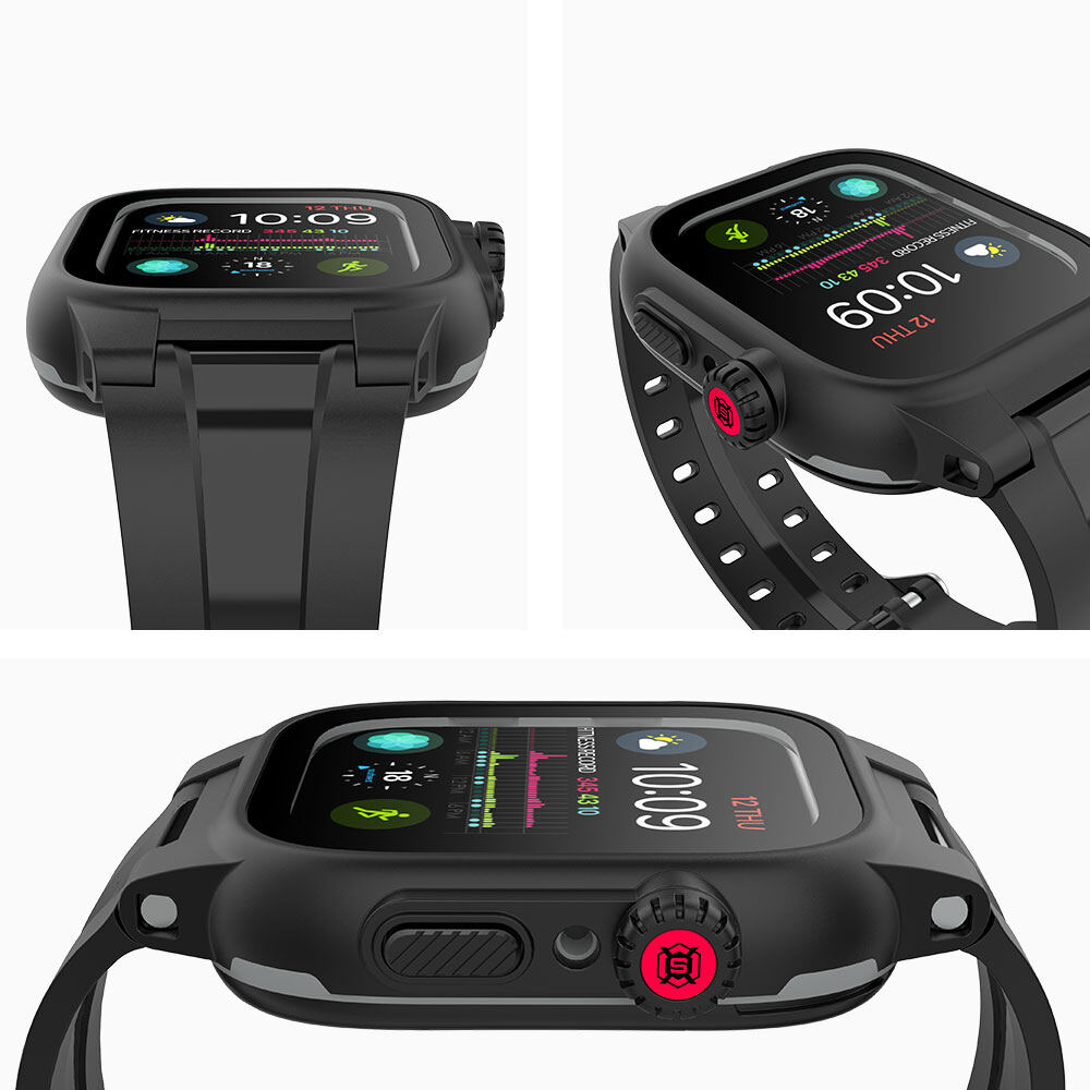 for Apple Watch Series 11/10/9/8/7 46mm/45mm/41mm Case Strap, Waterproof Shockproof Dustproof Rugged Full Protection Bumper Case with Built-in Screen Protector for Apple Watch SE, Series 6 5 4 3 2, 44mm 42mm 38mm