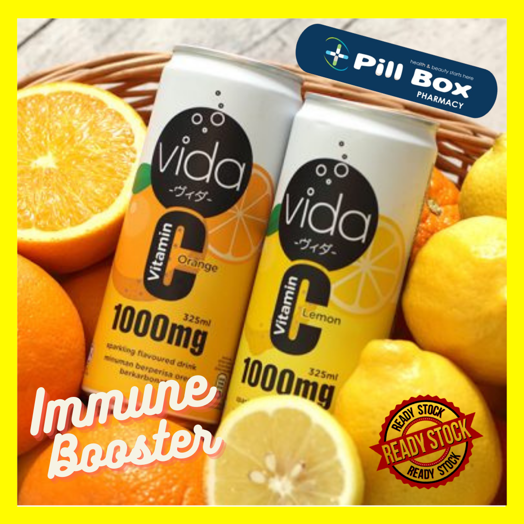 VIDA VITAMIN C 1000MG SPARKING DRINK 325ML LEMON / ORANGE Lazada