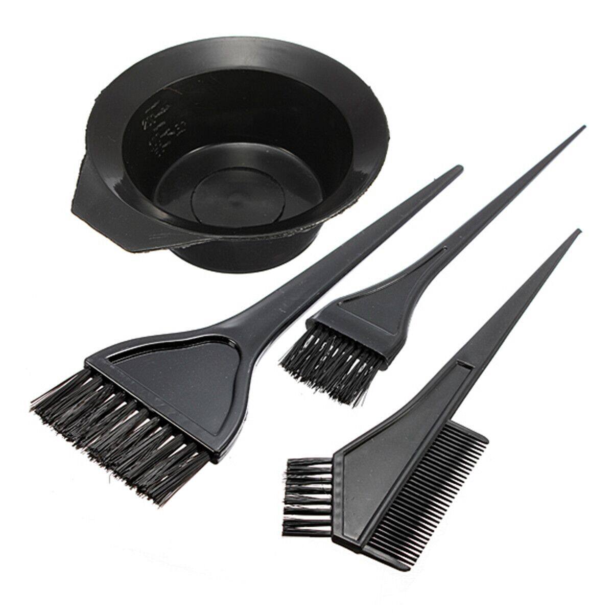 Hình ảnh Bộ dụng cụ nhuộm tóc màu đen gồm 4 món 1 bát nhựa và 3 lược chải tóc phù hợp dùng để tự làm tóc tại nhà - INTL