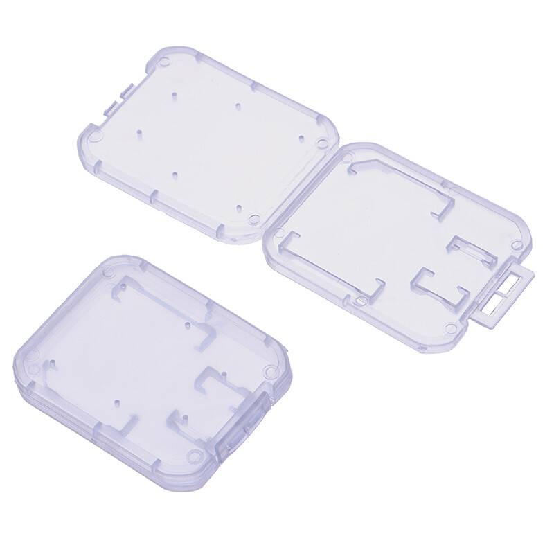 Huan 10Pcs Clear Plastic Memory Card Case Micro SD TF Card Storage Box Protection