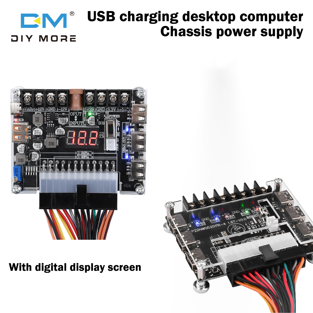 Diymore Đầu Nối Nguồn Điện Bộ Chuyển Đổi Nguồn Điện Nhiều Cổng SATA ATX Bảng Nguồn Đồng Bộ
