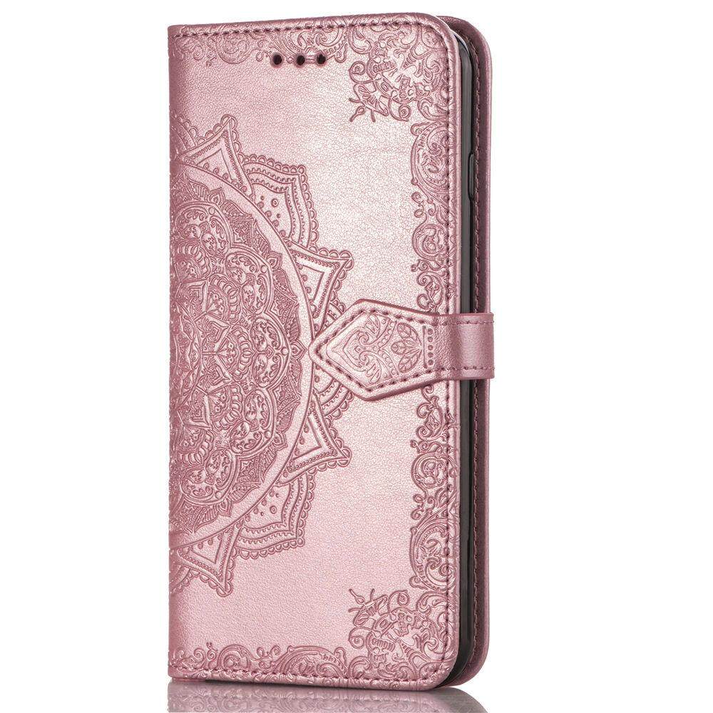 Cho OPPO A5s A3S A7 A83 A73 F11 F11 Pro F5 F7 F9 trường hợp, sang trọng 3D Relief hoa mạn đà la lật Ví da đứng Trường hợp với khe đựng thẻ và dây đeo tay Ví Ốp điện thoại Bìa