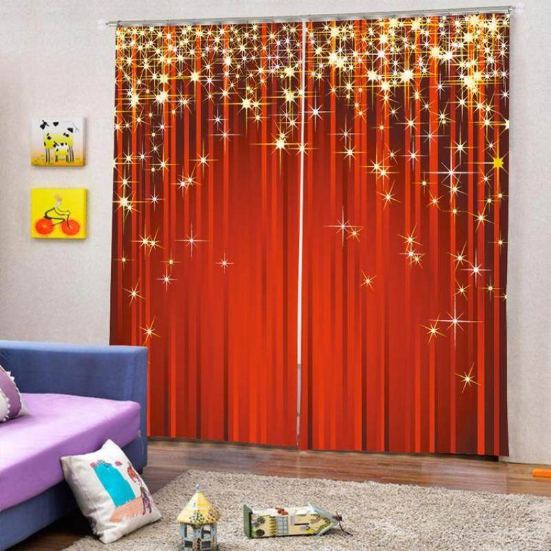 Rèm Cửa Giáng Sinh Aokaila 2 Chiếc, Rèm Polyester Chống Nắng Che Nắng Cho Phòng Khách Và Phòng Ngủ