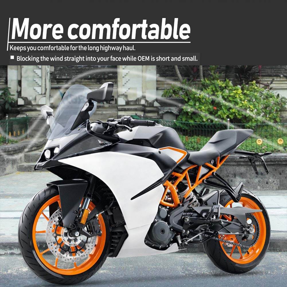 Allotmark Kính Chắn Gió Kính Chắn Gió Paraben, Dành Cho KTM RC 125 200 390 RC200 RC390 2014 2015 2016 2017 2018 2019 2020 2021 Phụ Kiện Xe Máy