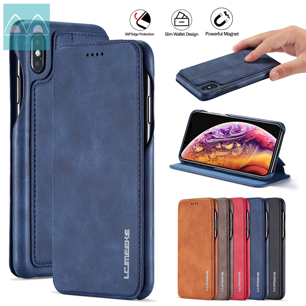 Luxury magnetic flip case for iphone 6 6s 7 8 plus se 2020 x xr xs max iphone 11 pro max leather wallet vintage cover stand card slots