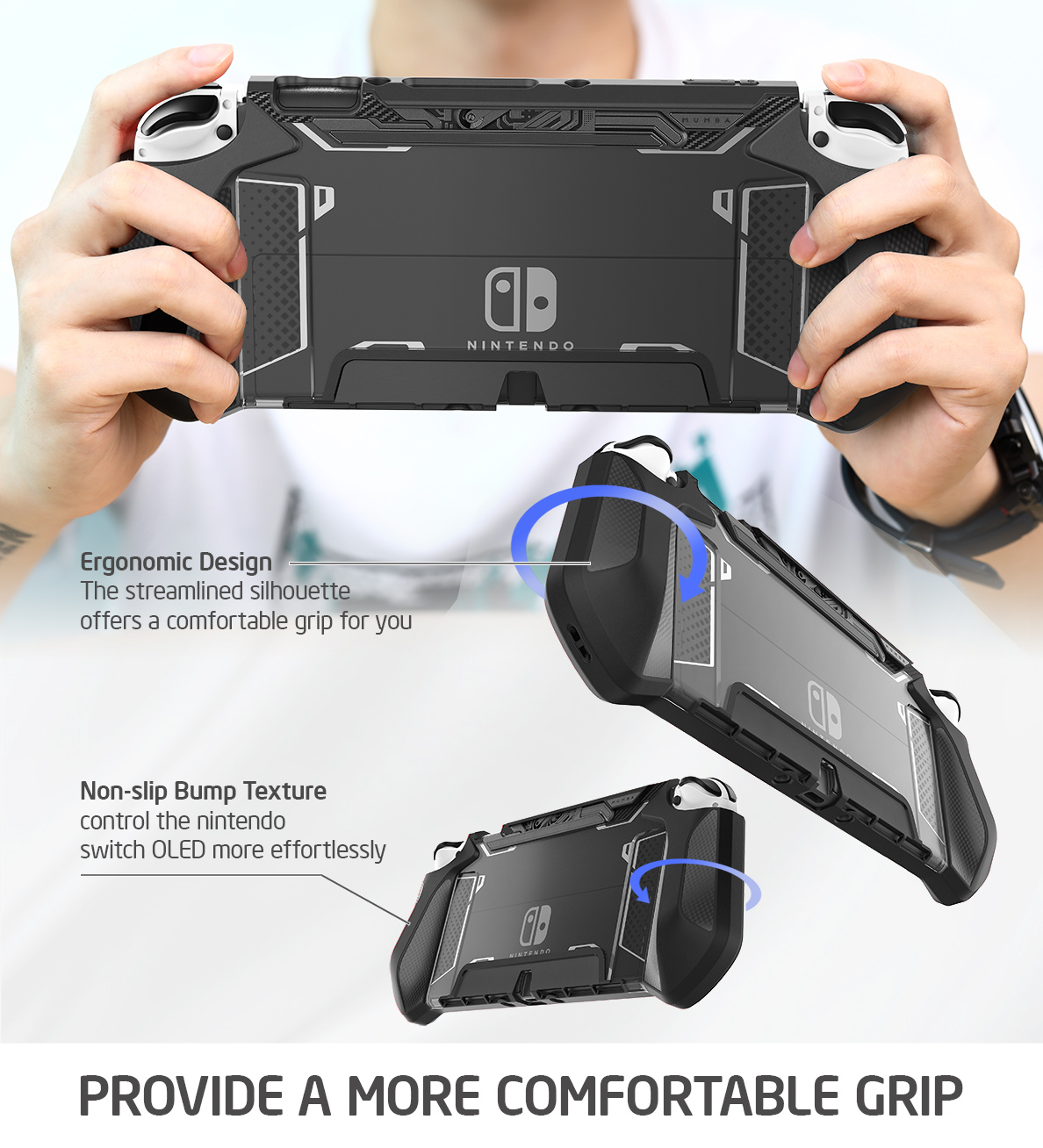 Mumba Dockable Trường Hợp Đối Với Bộ chuyển đổi Nintendo Oled 2021 Blade Series TPU Grip Bảo Vệ Bìa Phụ Kiện Tương Thích Với 7 Inch Và Joy-Con Điều Khiển