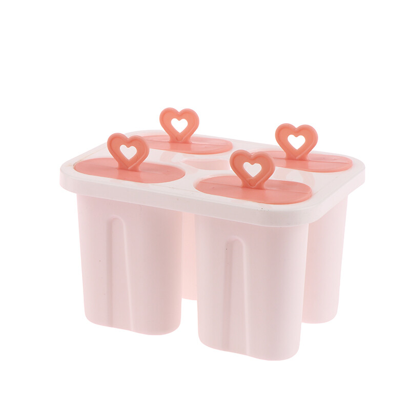 Fanghui Ice Cream Mold 4 Ice Popsicle Mold Set Popsicle Ice Cream Mold Ice Tray Diy Ice Cream Reusable with Stick Kawaii Kitchen Tools