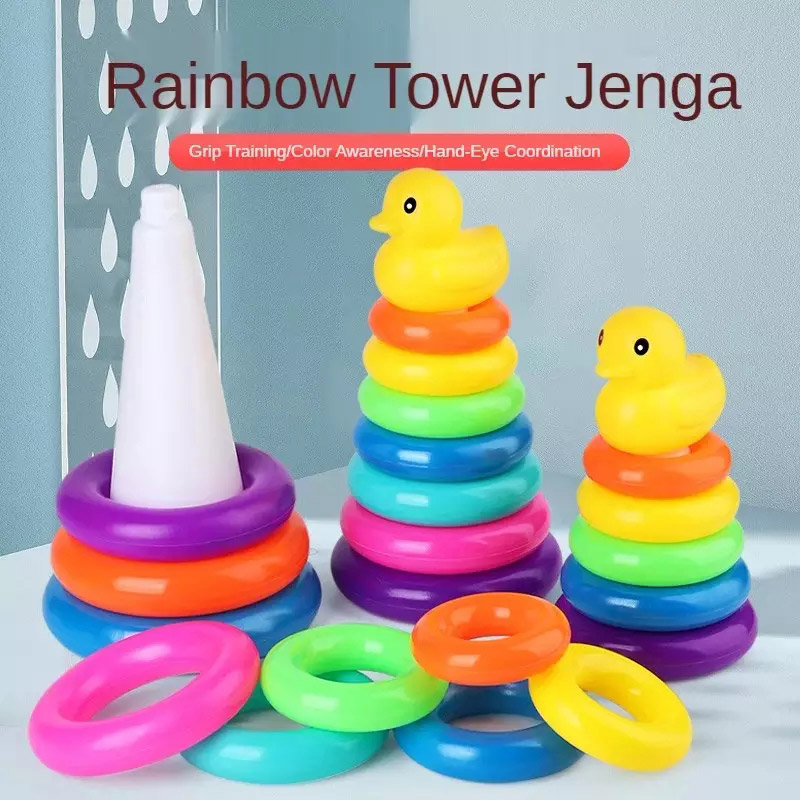 IQANGEL Bé Câu Đố Phát Triển Trí Thông Minh Cầu Vồng Tháp Bẫy Xếp Chồng Vui Vẻ Sớm Giáo Dục 0-1-2 Năm Tuổi Bé Cốc Đồ Chơi