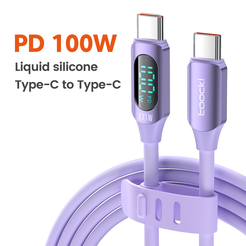 Toocki 100w type c to type c cable pd fast charging charger usb c to usb c display cable for xiaomi poco f3 realme macbook ipad