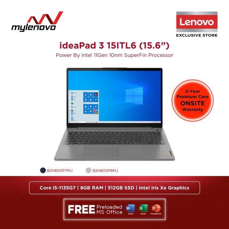 Lenovo IdeaPad 3 15ITL6 Intel Core i5-1135G7 8GB 512GB SSD Malaysia