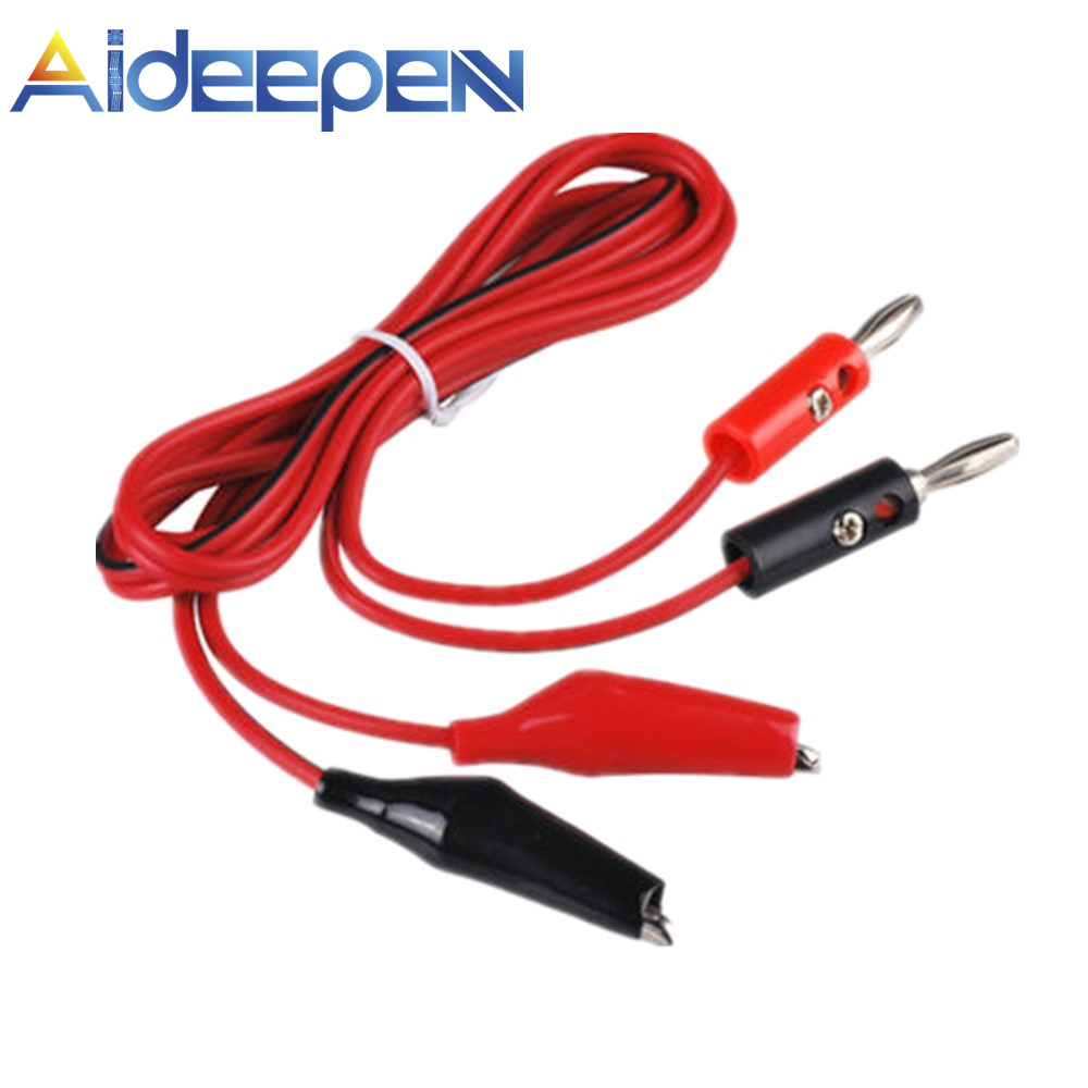 Original Aideepen 1/5 Alligator Clip Test Leads To Banana Plug Battery Clamps Probe Cable 1M