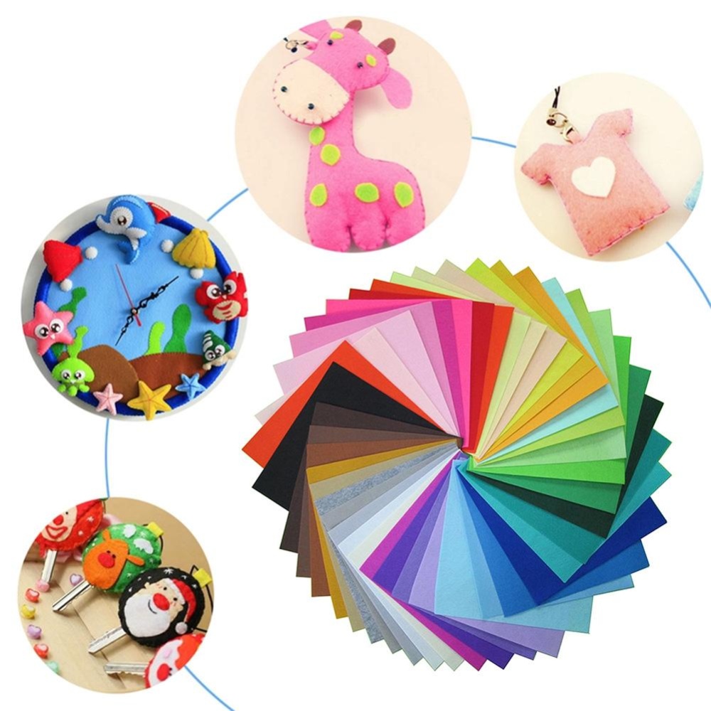 【Winnereco】40 Chiếc Vải Polyester 10X10Cm Vải Nỉ Thủ Công Tự Làm May Phụ Kiện