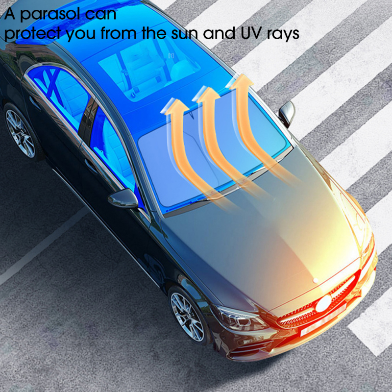 142*80cm Car Front Windshield Sun Shade Covers UV Protector Summer Cooling Folding Car Interior Heat Insulation Sun Visors Covers Car Accessories