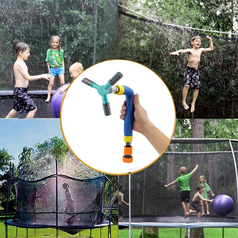 360องศาหมุน Trampoline ชุดสปริงเกอร์กลางแจ้ง Waterpark เล่น Sprinklers สำหรับเด็กสนุกฤดูร้อนของเล่นน้ำ