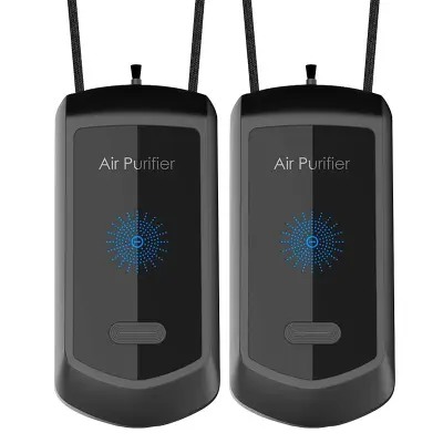 2 Pcs Hanging Neck Air Purifier Personal Wearable Mini Portable Car Oxygen Bar Negative Ion Generator Air Purifier Type-C