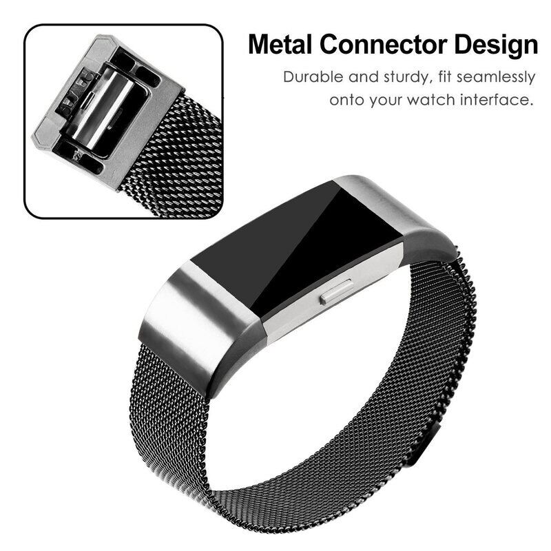 Milanese Loop Band for Fitbit Charge 3 Replacement Bracelet Stainless Steel Strap for Fitbit Charge 2 3 Charge 4 Smart Watch Accessories Wristband