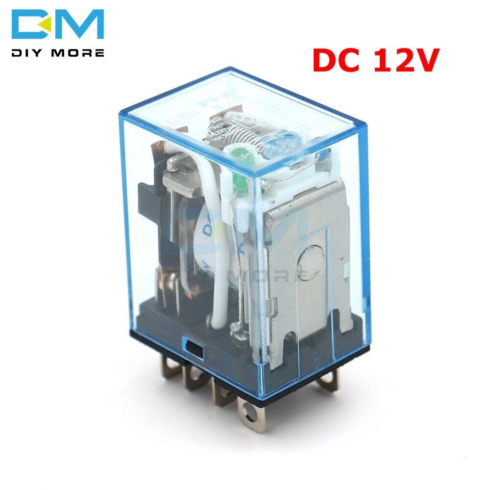 Diymore ac 220v dc 12v 24v 10a ly2nj coil car power relay auto electronic mini micro switch relay 8pin dpdt module
