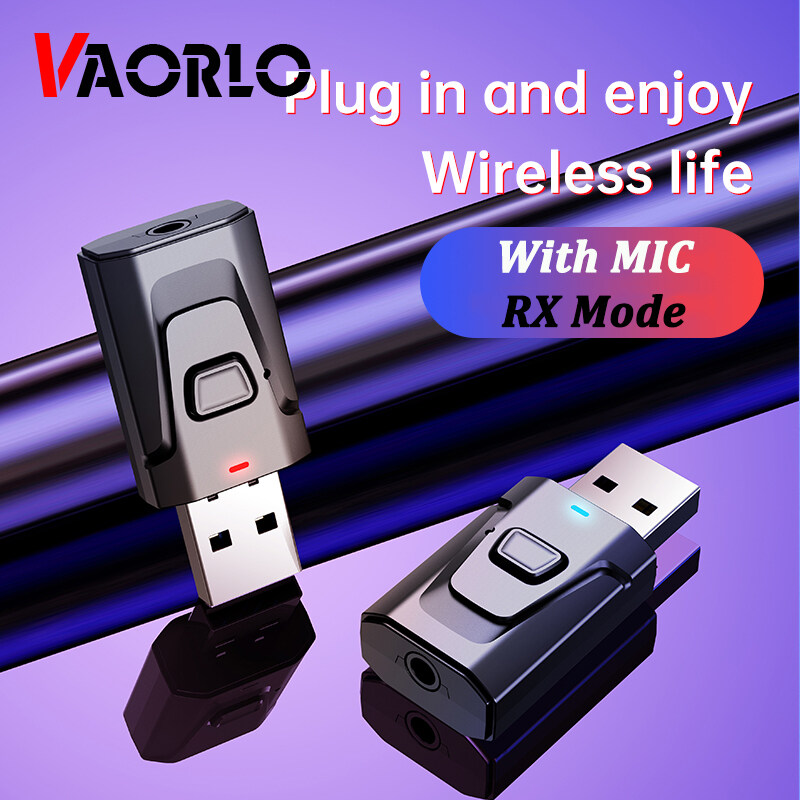 VAOLRO 4 in 1 USB Bluetooth Transmitter Receiver With Mic Handsfree Calling 3.5mm Aux RCA Stereo Wireless Audio Adapter For Car T V PC Bluetooth Speaker Headphone