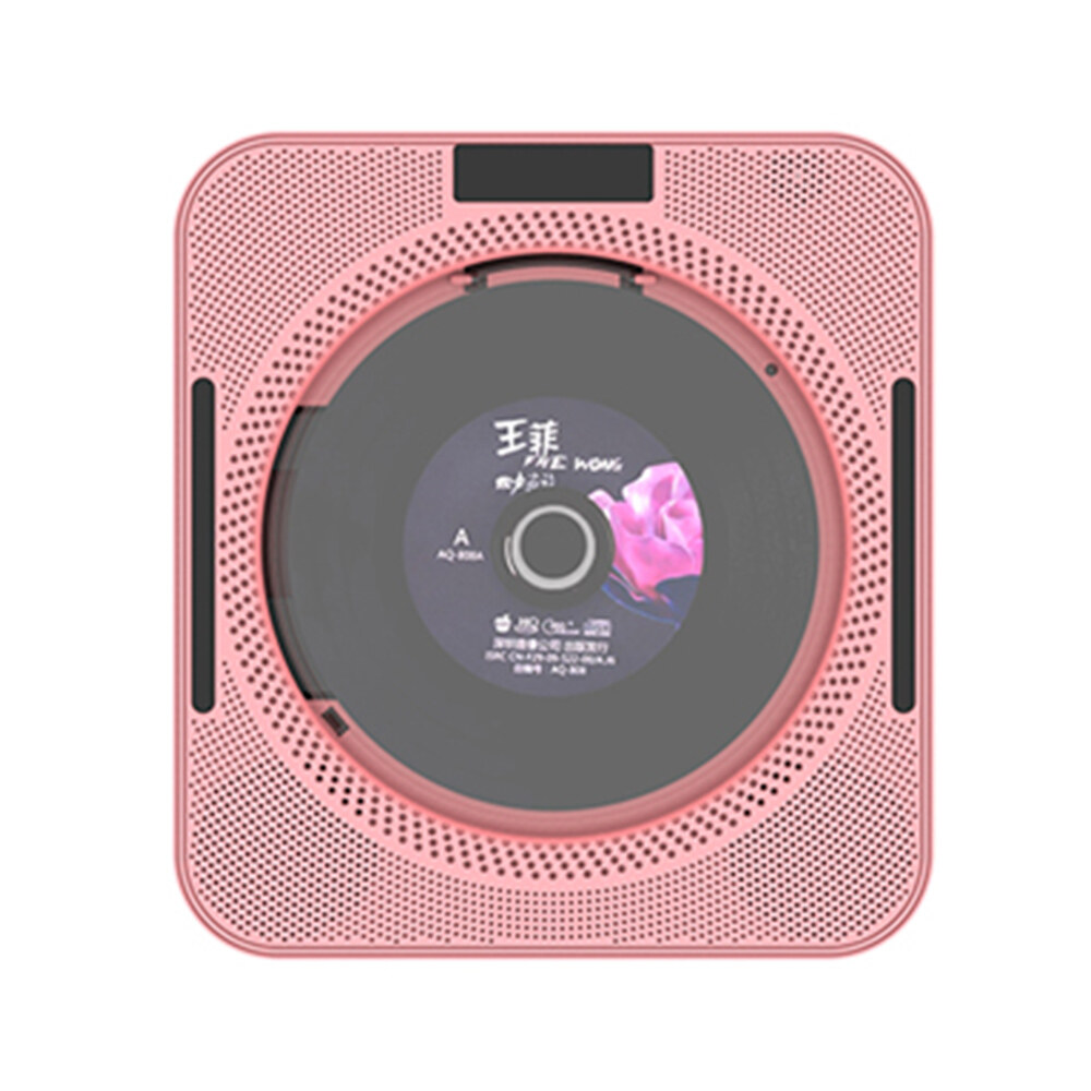 YHS-08C Portable CD Player Wall Mountable CD Music Player Bluetooth Remote Control FM Radio HiFi Speaker with USB 3.5mm LED Screen