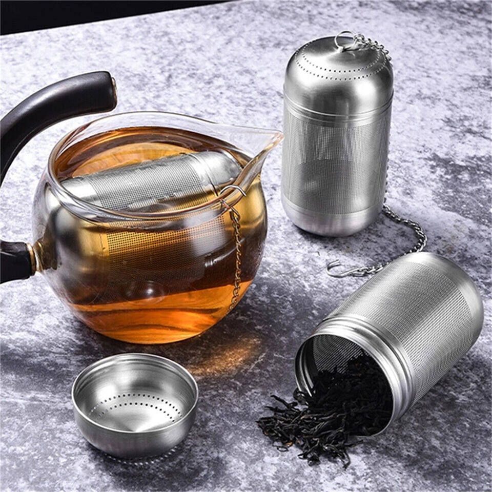 1PCS 304 Stainless Steel Loose Leaf Tea Infuser Spice Tea Strainer Diffuser Filter Large