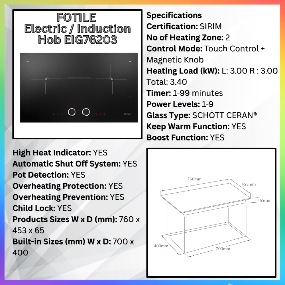 [Fast Shipping] FOTILE Electric Induction Kitchen Hob 2 in 1 3 in 1