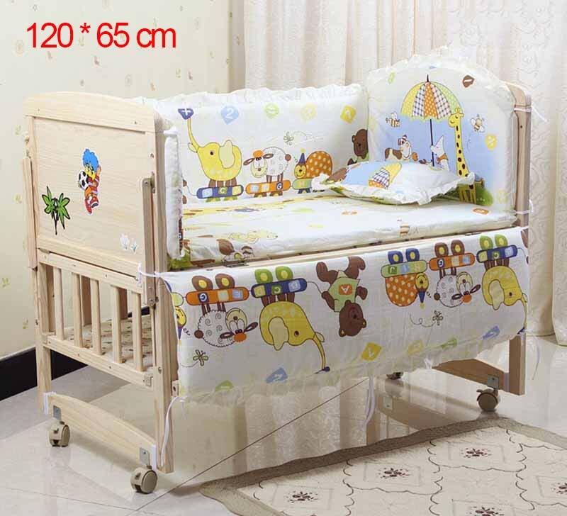 Set Crib Bed Bumper For Newborns 100/%Cotton Comfortable Bed Protector 5PCS Set