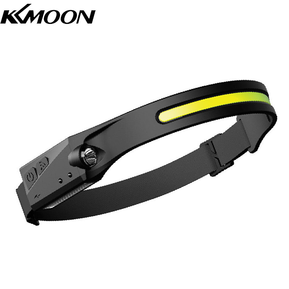 KKmoon USB Sensing COB Headlamp Outdoor Cycling Light USB Charged Night Running Light LED Strong Light Headed Lamp