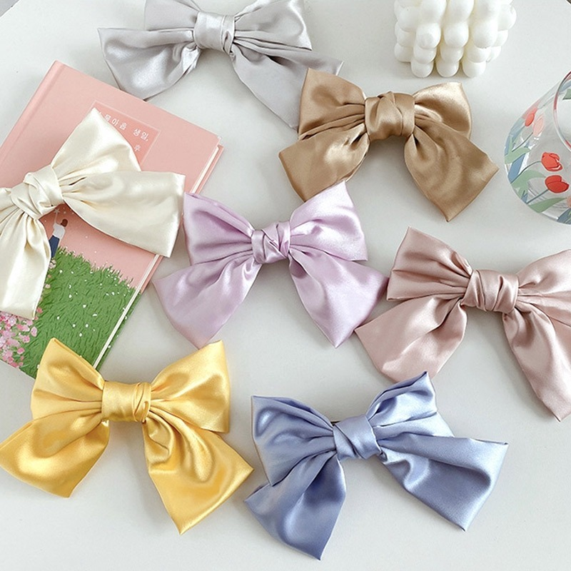 Korean Style High Quality Satin Bow Hair Clip