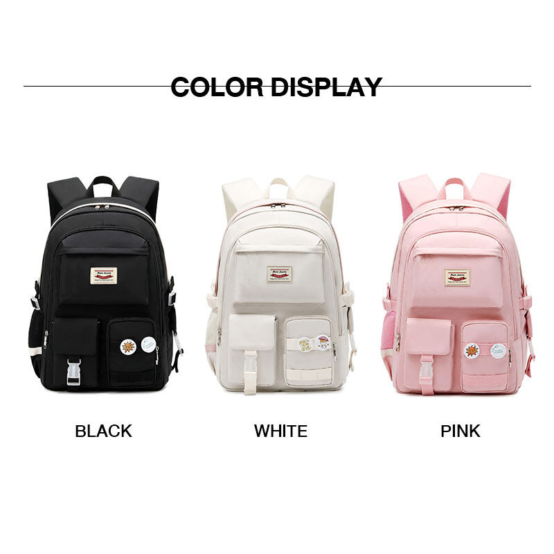 LS Female junior high school student backpack high school student school bag large-capacity backpack college student computer bag