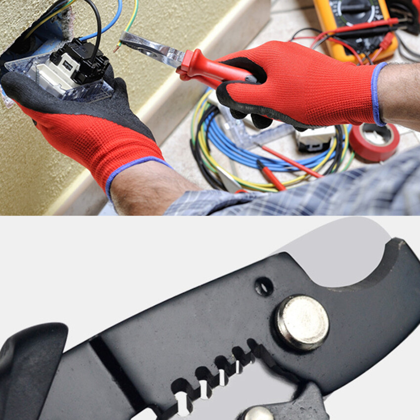 10 In 1 Stripping Crimping Pliers Wire Stripper Multi Functional Ring Crimpper Electrician Peeling Network Cable Stripper Tools